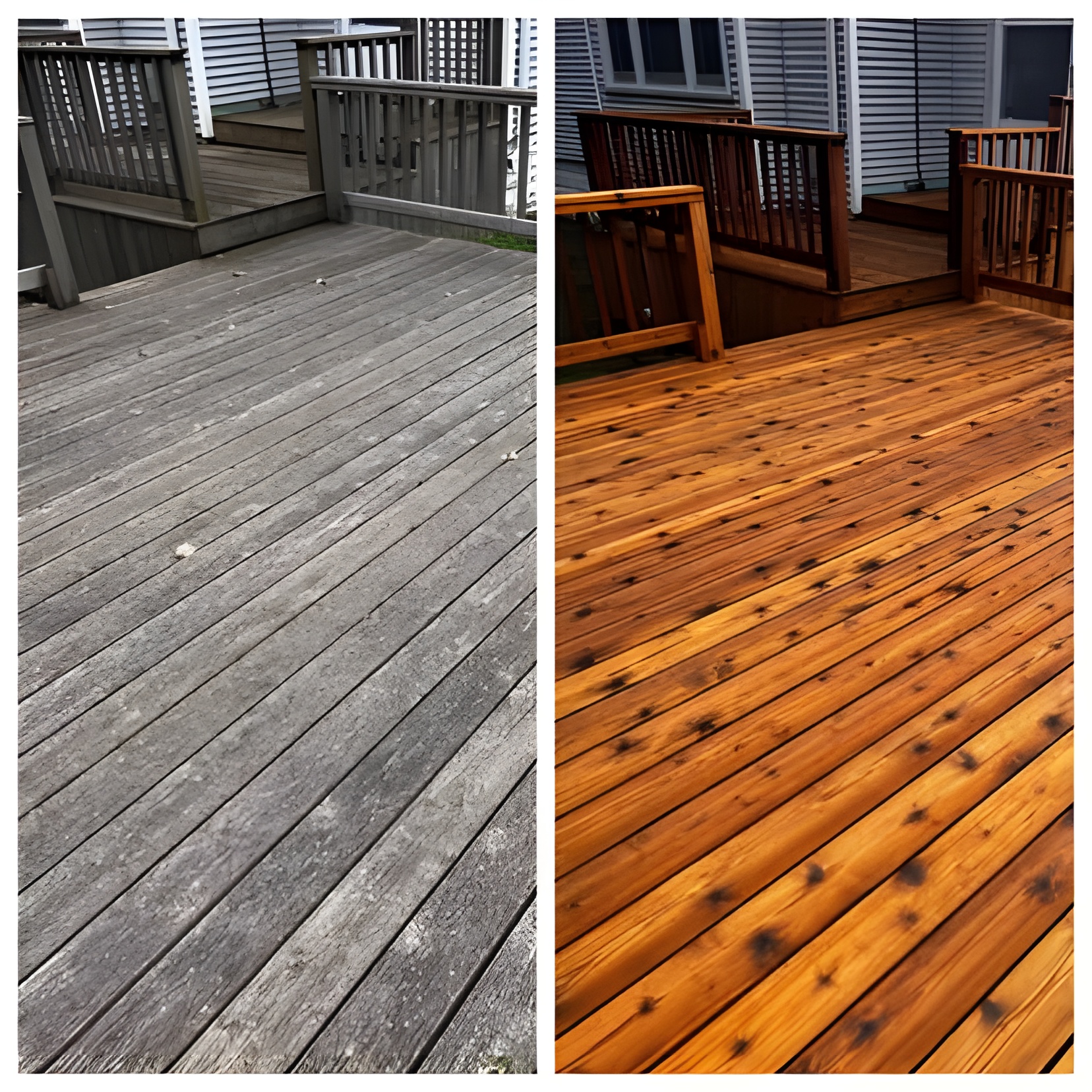 Deck, before & after
