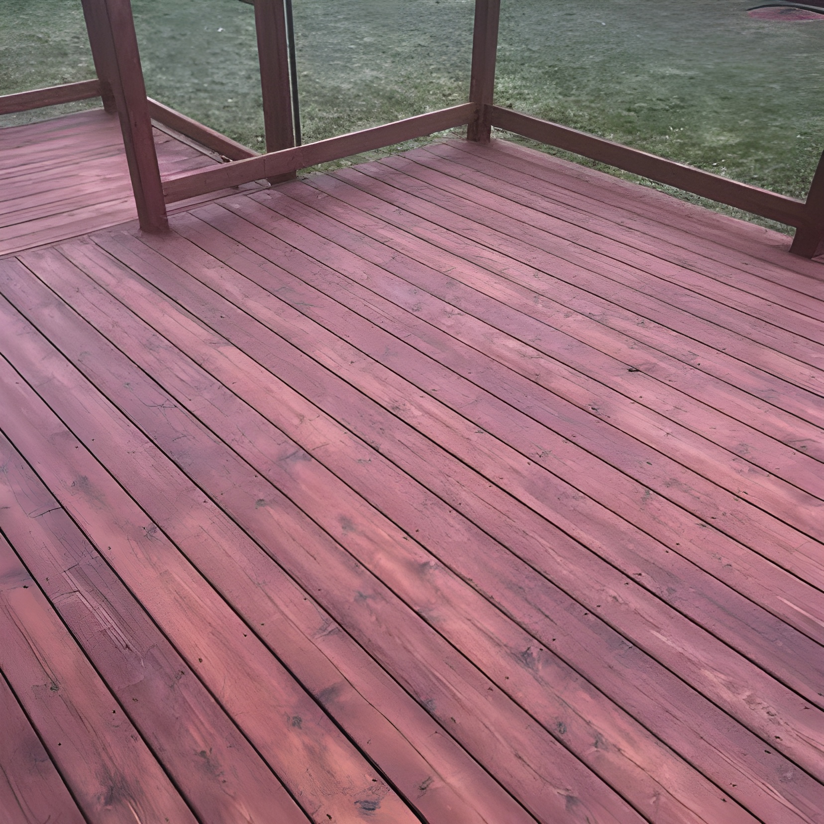 Deck, cleaned & stained
