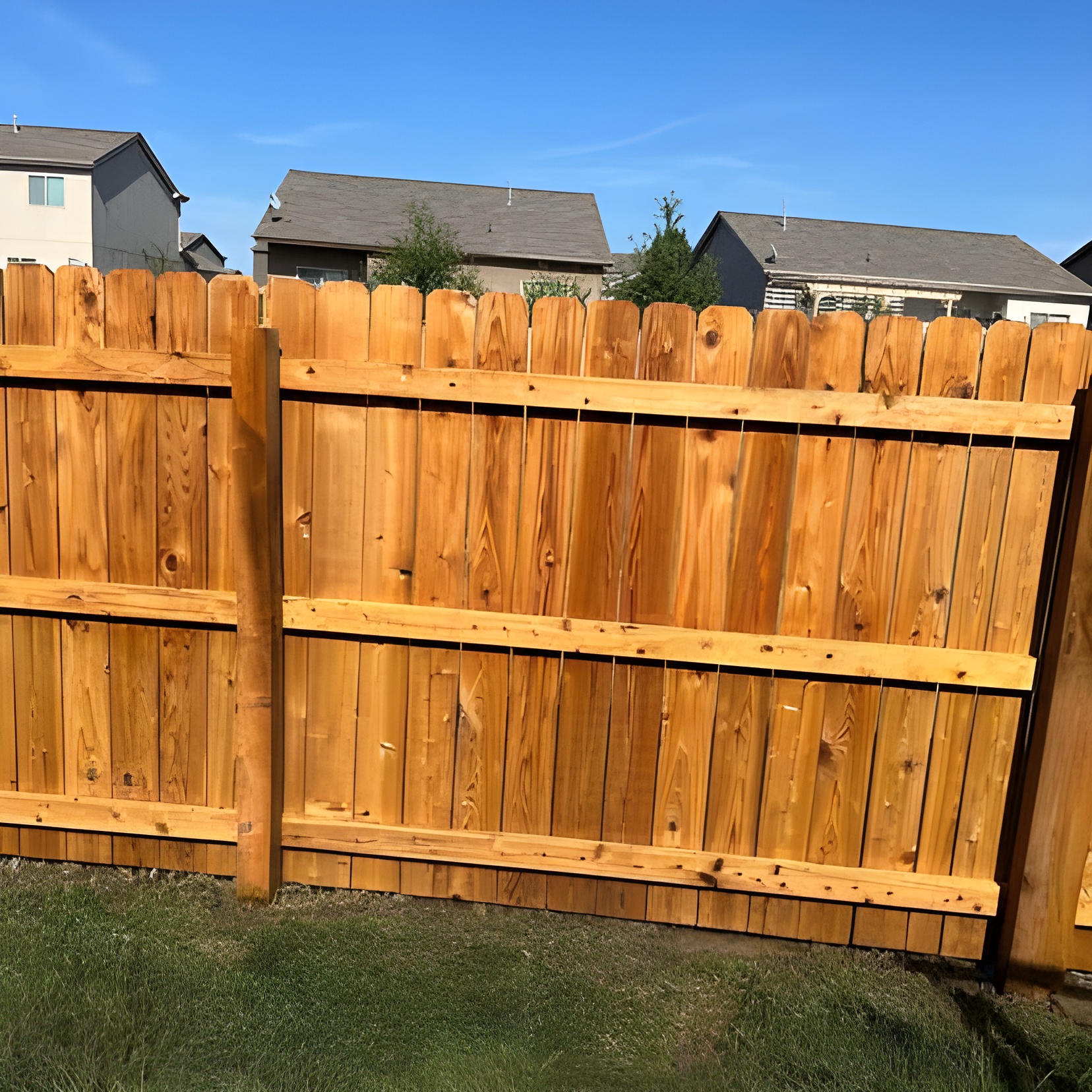 Cedar fence, restored